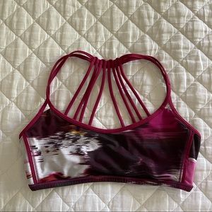 Lululemon Magenta Watercolor Strappy Sports Bra 8